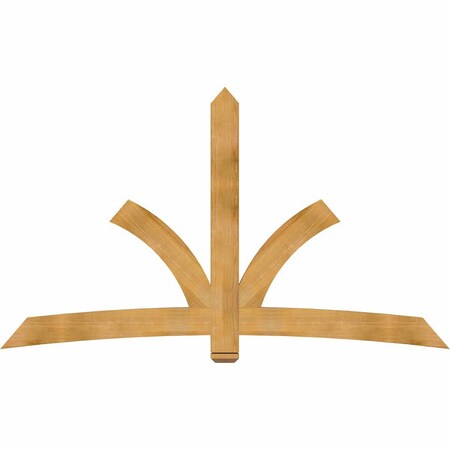 Ekena Millwork Davenport Rough Sawn Timber Gable Bracket, Western Red Cedar, 96"W x 56"H x 2"D x 6"F, 14/12 Pitch GBW096X56X0206DAV00RWR